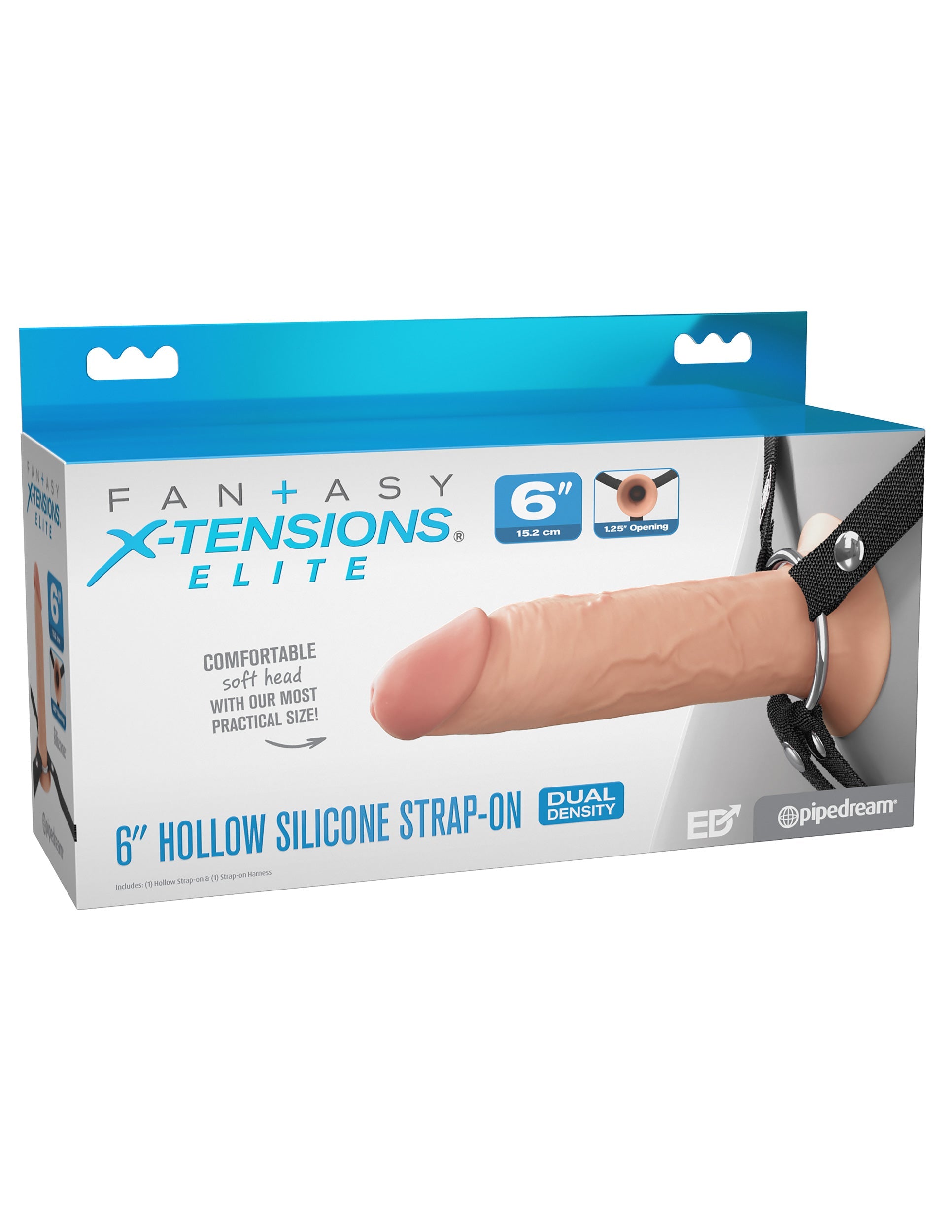 fantasy-x-tensions-elite-6-hollow-silicone-strap-on-dildo image 2