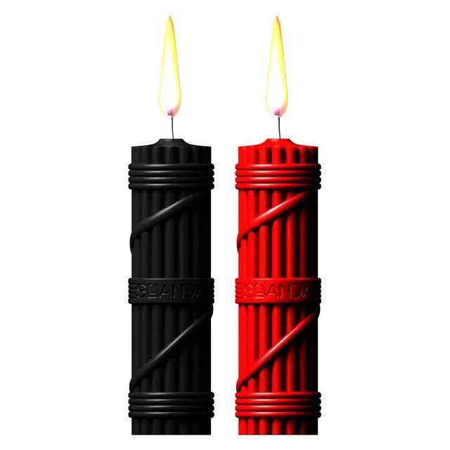 lockink-flaming-valentines-wachs-set-rot-schwarz-niedertemperatur-tropfkerzen image 1