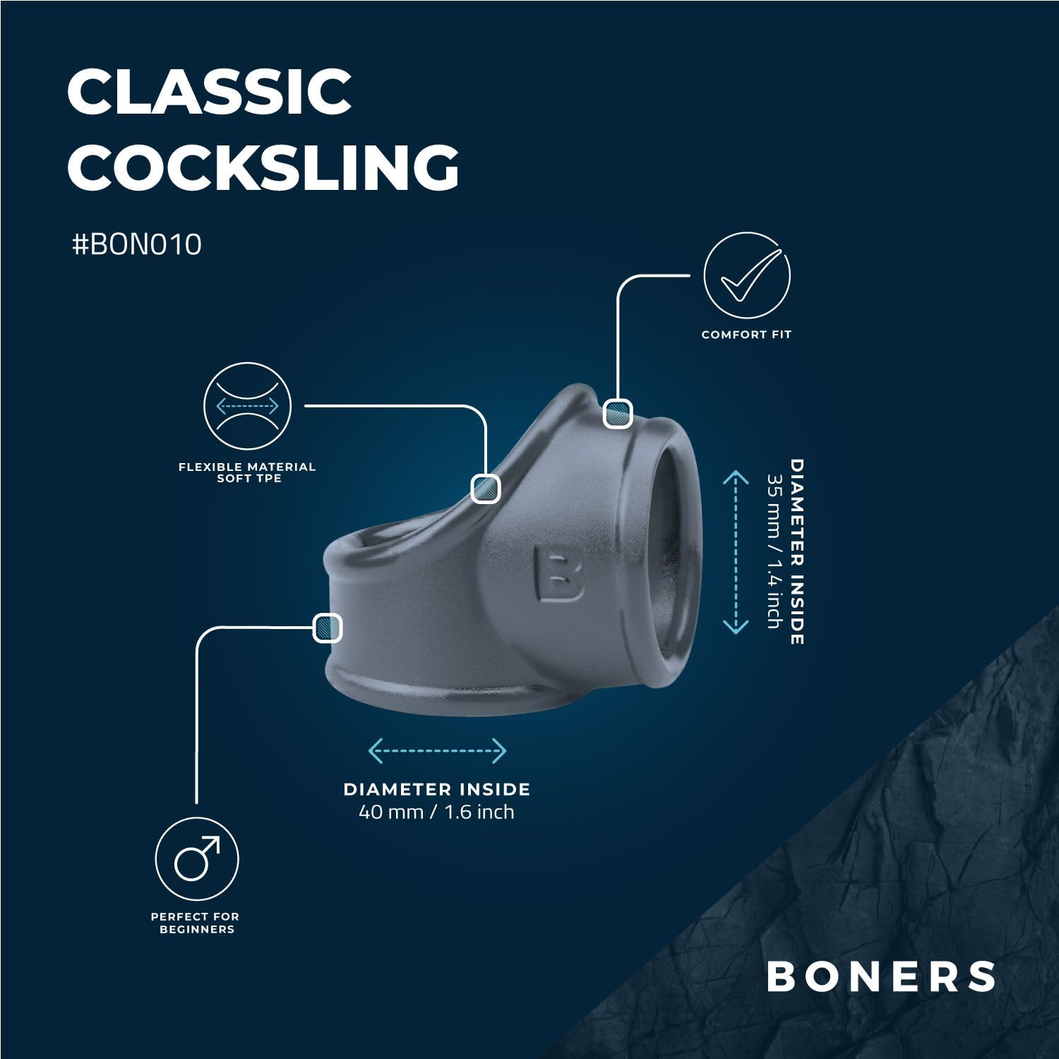 boners-cocksling-penisschlinge-aus-fl-ssigsilikon-grau image 2