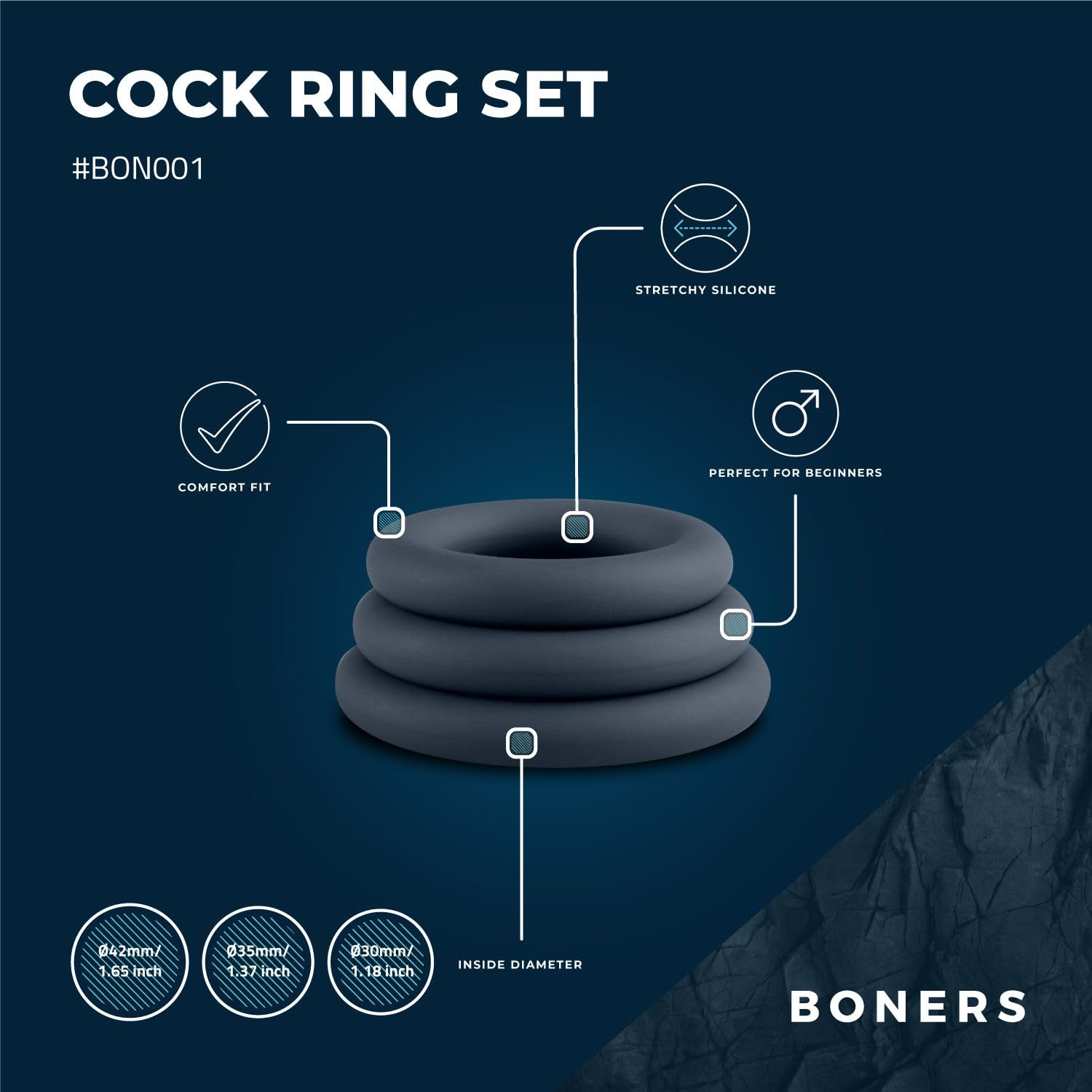 boners-3-teiliges-cockring-set-grau-silikon-30-35-42-mm image 2